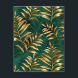 Sömlöst mönster med gyllene ormbunkar rådkort<br><div class="desc">Sömlöst mönster av guld, smycken, blanka ormbunksgrenar och blad på grön, skogs-, texturerad bakgrund. Gyllene ormbunke.</div>