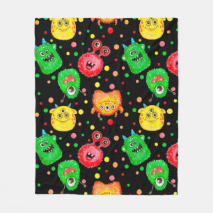 Sömlöst mönster med handmålad vattenfärg söt fleecefilt