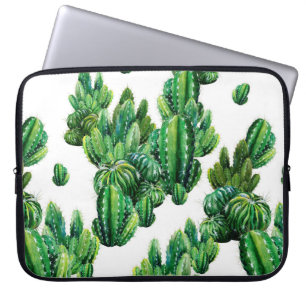 Sömlöst mönster med kaktusvattenfärg. Cactus ill Laptop Fodral