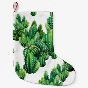 Sömlöst mönster med kaktusvattenfärg. Cactus ill Liten Julstrumpa