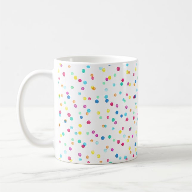 Sömlöst mönster med klara vattenfärgpunkter kaffemugg (Vänster)