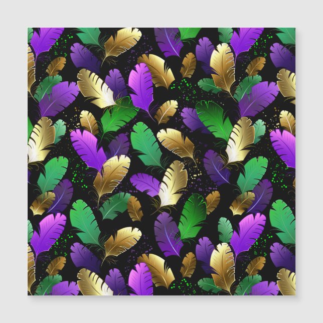Sömlöst mönster med Mardi Gras-fjädrar (Framsida)