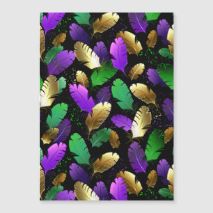 Sömlöst mönster med Mardi Gras-fjädrar