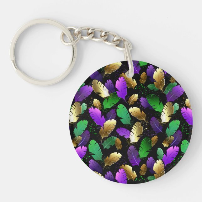 Sömlöst mönster med Mardi Gras-fjädrar (Framsidan)