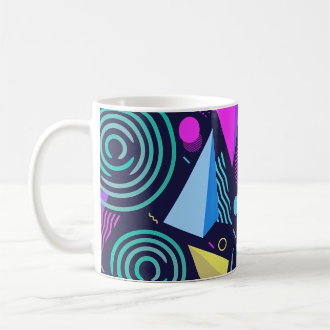 Sömlöst mönster med olika geometriska egenskaper kaffemugg (Vänster)