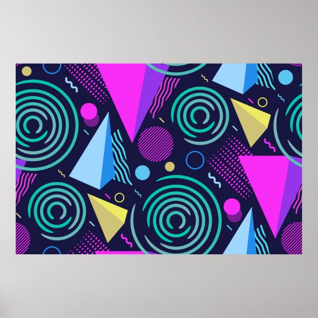 Sömlöst mönster med olika geometriska egenskaper poster (Framsidan)