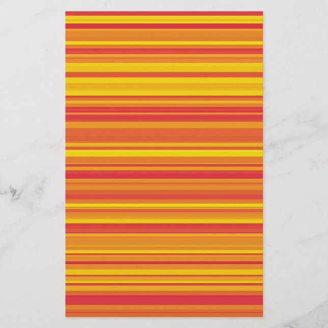 Sömlöst mönster med orange gula ränder brevpapper (Framsida)