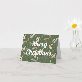 Sömlöst mönster med räv, vintergrenar och löv kort