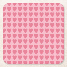 Sömlöst mönster med rosa hjärtan underlägg papper kvadrat