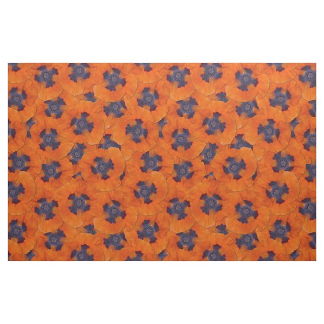 Sömlöst mönster med scharlakansorange vallmo tyg (Fat Quarter)