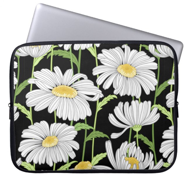 sömlöst mönster med sommarblommor laptop fodral (Framsidan)