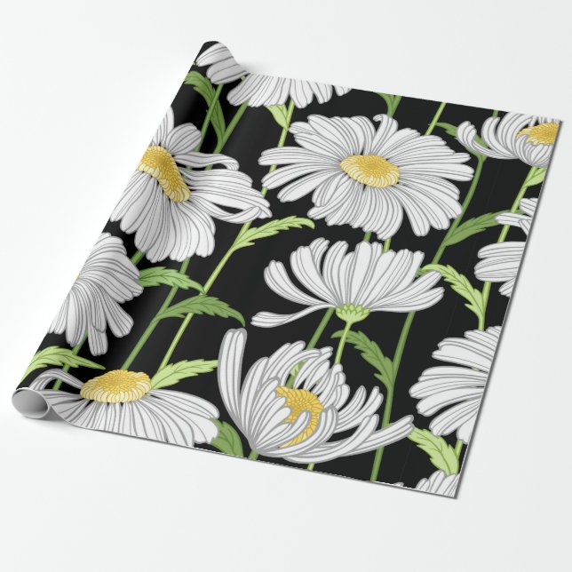 sömlöst mönster med sommarblommor presentpapper (Utrullad)