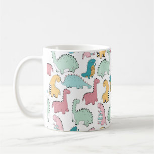 sömlöst mönster med söt färgad, ljus, rosa,  kaffemugg