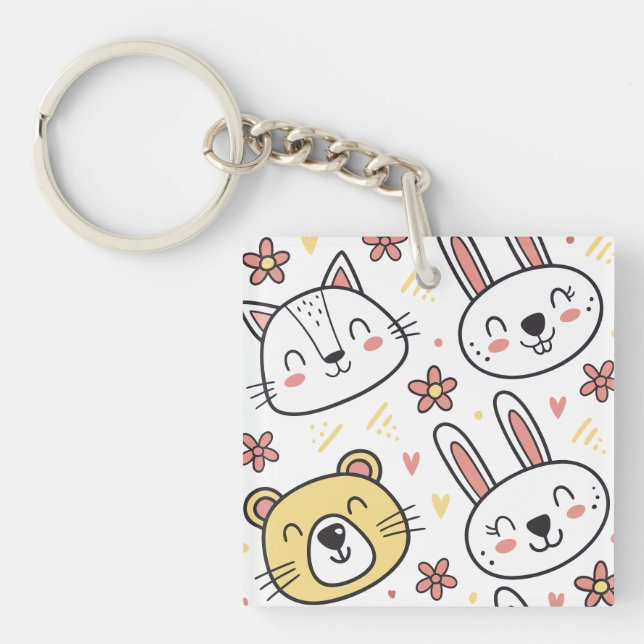 Sömlöst Mönster med Tecknad av kute (Framsidan)