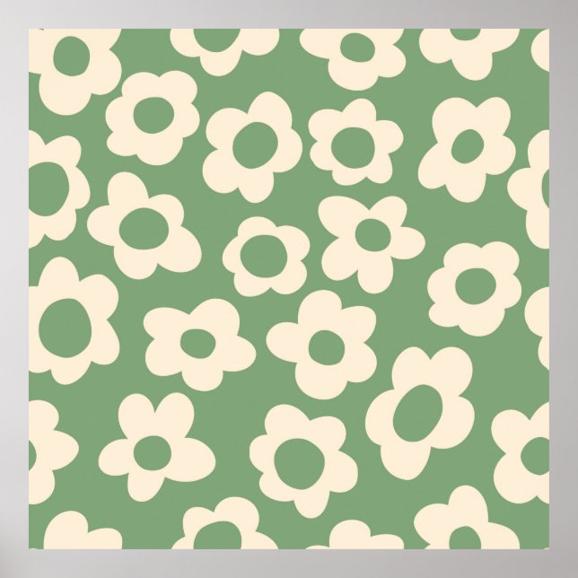 Sömlöst mönster med vintage vintage grooval flowe poster (Framsidan)