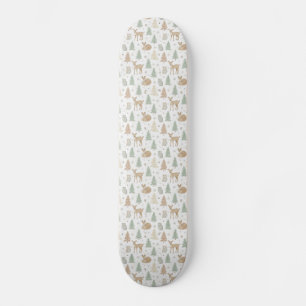 Sömlöst mönster med vinter skogs djur mini skateboard bräda 18,5 cm
