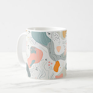 Sömlöst mönster Memphis-stil design, vit bakgrund Kaffemugg