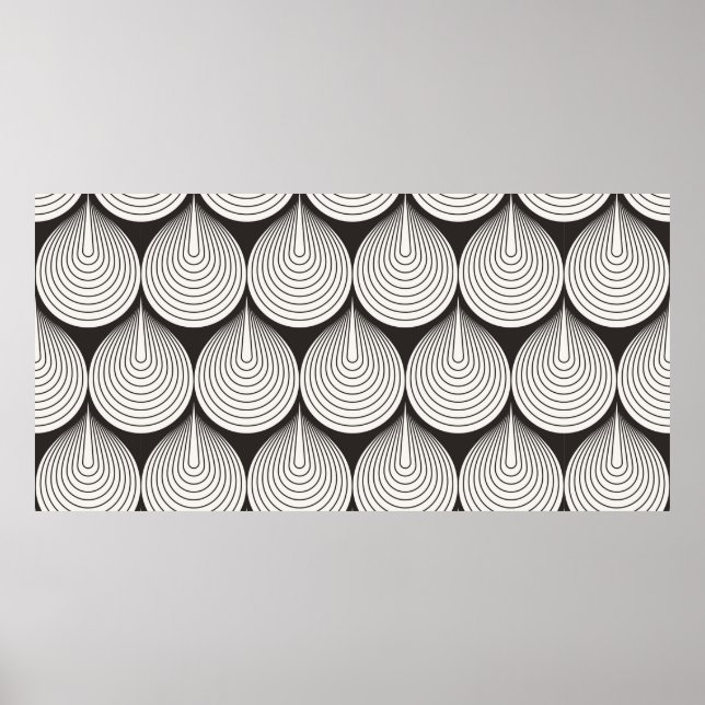 Sömlöst mönster. Stylish monokrom ornament. Geo Poster (Framsidan)