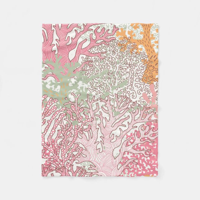 Sömlöst mönster under vatten med vackert undervatt fleecefilt (Framsidan)