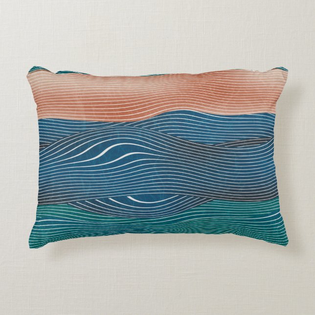 Sömlöst naturområde backe mönster. Horizonta Prydnadskudde (Framsidan)