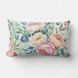 Sömlöst Pastell Blommönster Lumbarkudde