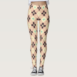 Sömlöst retro-mönster med rundade fyrkanter leggin leggings