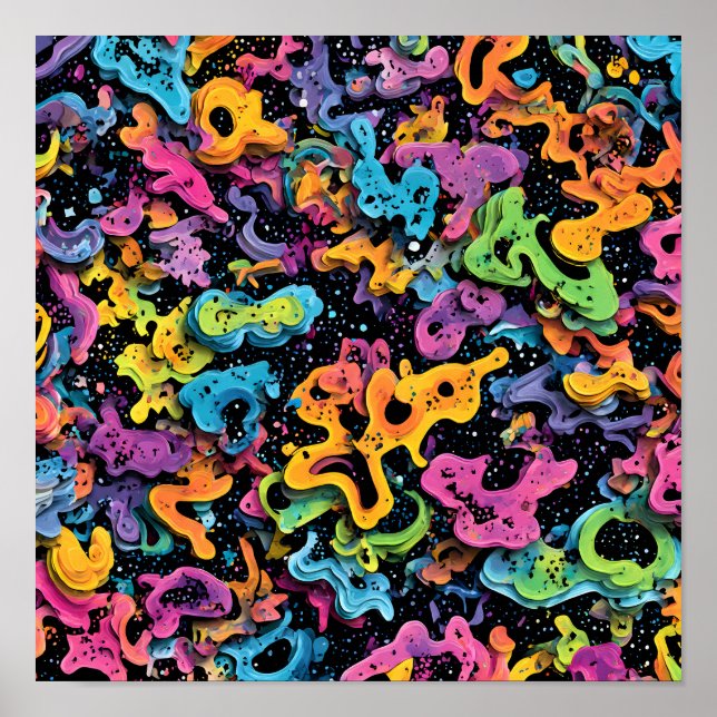Sömlöst Skiktad Grafik: Sticker Shock Scatter Poster (Framsidan)