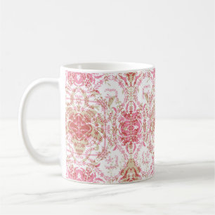 Sömlöst spets ornamentalt dekoration mönster elega kaffemugg