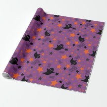 Sömlöst Spöken, Boo, Stars Wrapping Papper Magic
