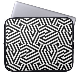 Sömlöst struktur med ogenomskinlig svart bandsgeom laptop fodral
