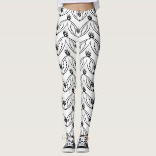 Sömlöst svartvitt mönster leggings