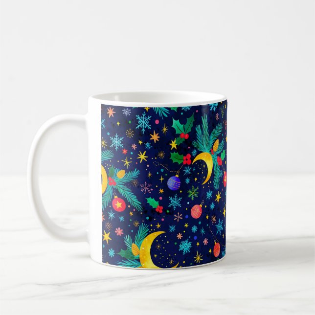 Sömlöst Twinkle Starry Night Mönster Kaffemugg (Vänster)