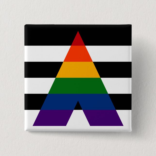 Sömlöst upprepat HBT Ally-Pride Flagga Mönster Knapp (Framsida)