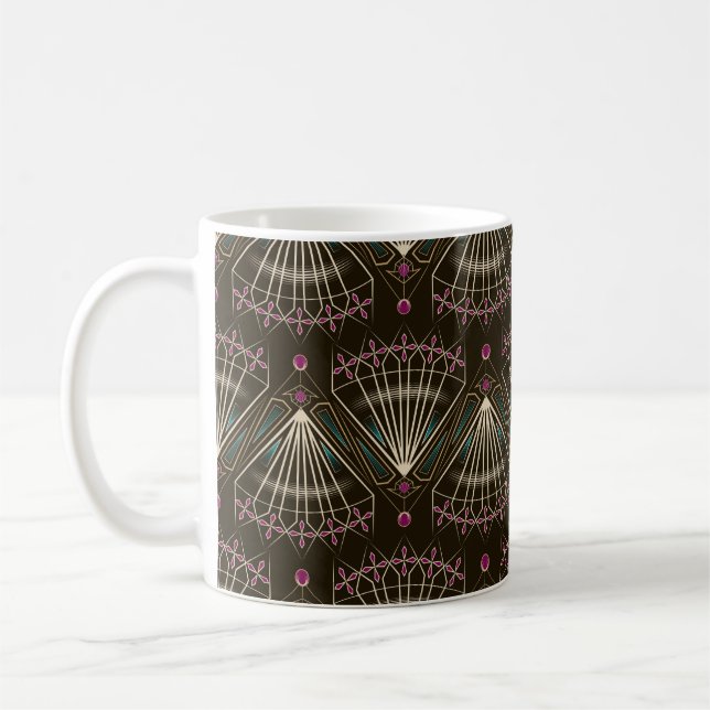 Sömlöst vackert antique art deco mönster orname kaffemugg (Vänster)