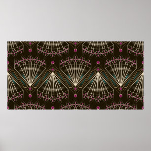 Sömlöst vackert antique art deco mönster orname poster