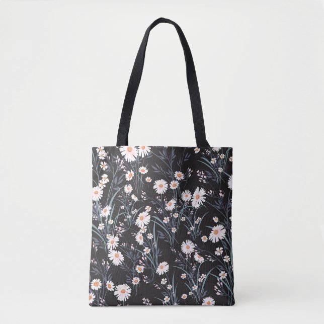 Sömlöst vår-blommönster med daisy tygkasse (Framsida)