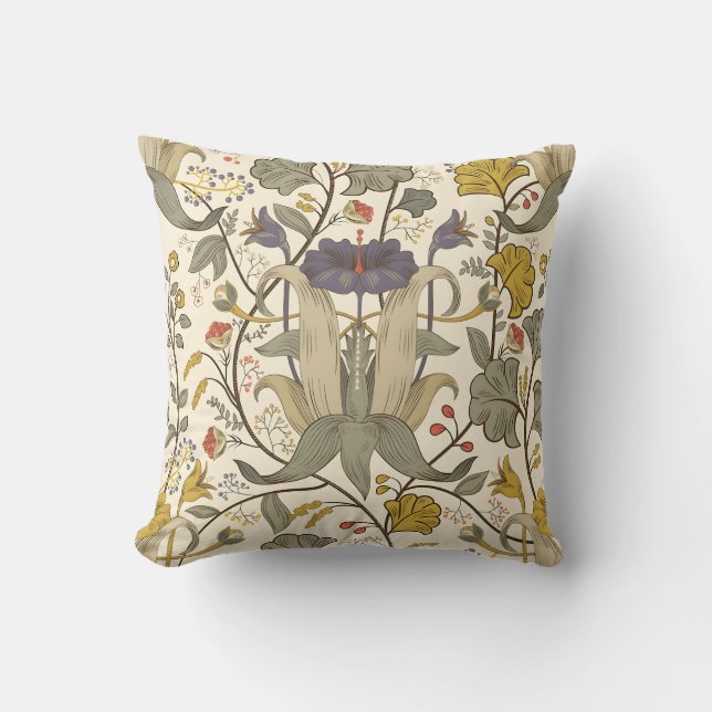 Sömlöst vintage blomster mönster kudde (Framsida)