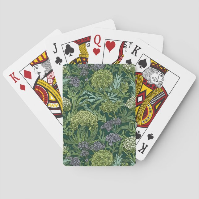Sömlöst William Morris-inspirerat blommönster Casinokort (Baksidan)
