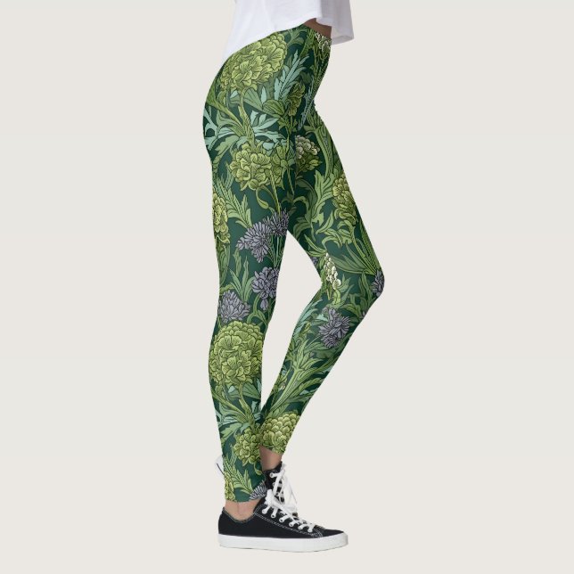 Sömlöst William Morris-inspirerat blommönster Leggings (Höger)