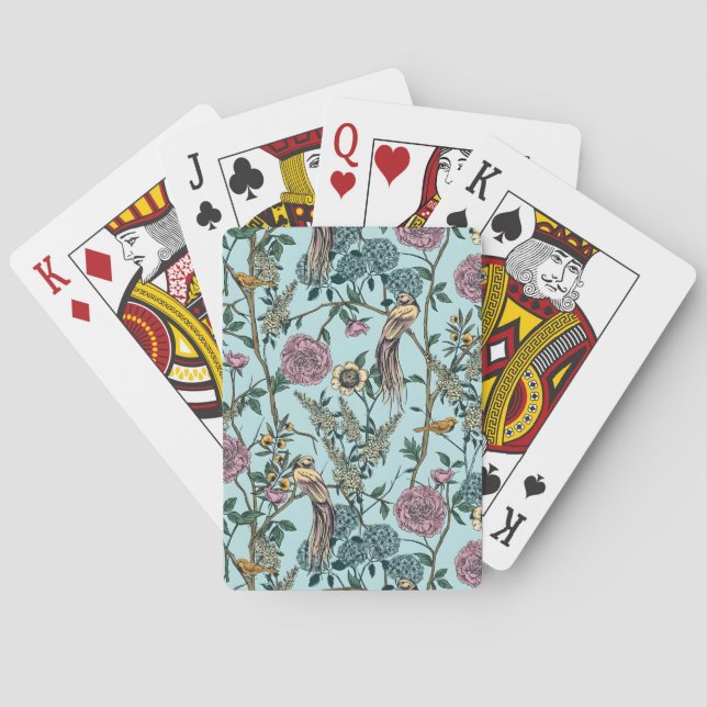 Sömlöst William Morris-inspirerat blomster mönster Casinokort (Baksidan)