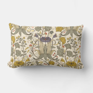 Sömlöst William Morris stil blomster mönster Lumba Lumbarkudde