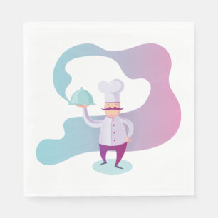 Sömma Chef med Mustache och servera fack Pappersservett