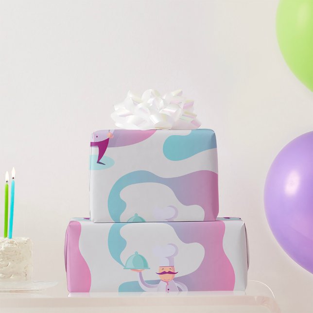 Sömma Chef med Mustache och servera fack Presentpapper (Skapare uppladdad)