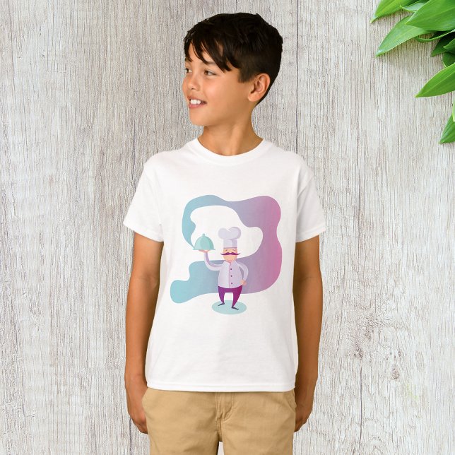 Sömma Chef med Mustache och servera fack T Shirt (Skapare uppladdad)