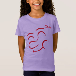 Sömmande Ansikte Anpassade Girl T Shirt