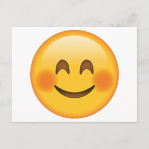 Sömmande Ansikte med Blushed Cheeks - Emoji Vykort