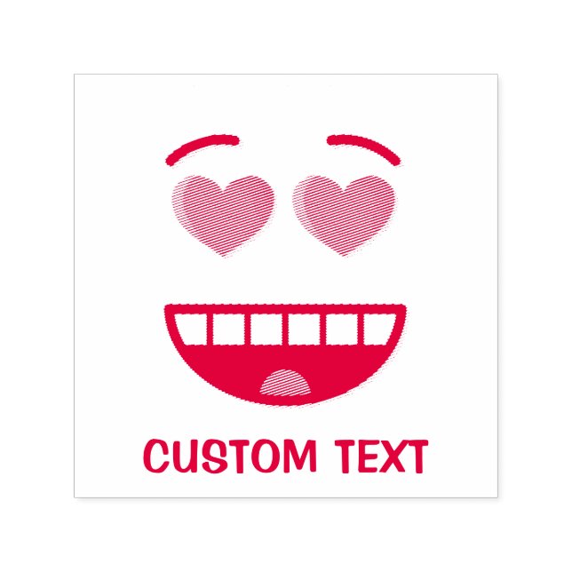 Sömmande Ansikte med hjärtformad Öga Självfärgande Stämpel (Design)