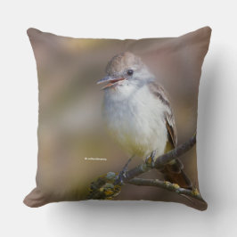 Sömmande Ash-Throated Flycatcher på Hawthorn Gren Kudde