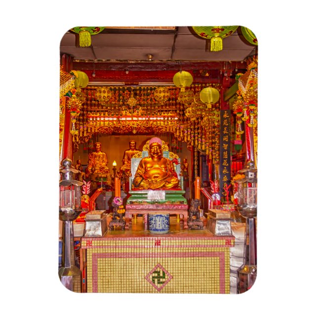 Sömmande buddha i kinesiskt Temple, Bangkok Magnet (Vertikal)