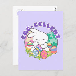 Sömmande Bunny & Påskägg - Äggkällare Vår Vykort